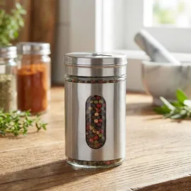 ideoon home Edler Gewürzstreuer 9 cm Silber unbefüllt