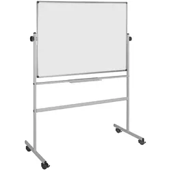 Mobile drehbare zweiseitiges Keramik-Whiteboard auf Rollen, magnetisch, 1500 x 1200 mm