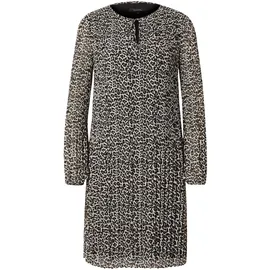 Comma, Kleid Plissiertes Chiffon-Kleid mit Leo-Print Beige 38