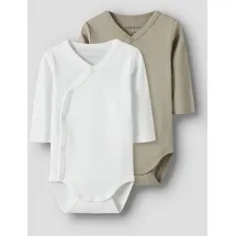 NAME IT Unisex Nbnbody 2P Ls Wrap Solid Noos, Pure Cashmere, Numeric_74 (2er Pack) - numeric_74