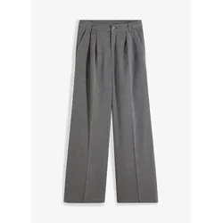 bonprix Weite Bundfaltenhose, grau, 50