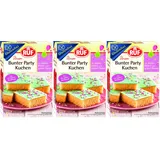 RUF Bunter Partykuchen glutenfrei, Blechkuchen mit Zuckerstreusel und Zuckerglasur, perfekt für den Kindergeburtstag, Zöliakie geeignet, 815g (Packung mit 3)
