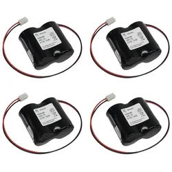Akkuman 4er SET Batterie kompatibel ABUS Security-Center für 2WAY-Funksirene + Stecker