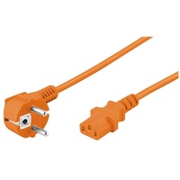 Goobay 95289 Kaltgeräte Anschlusskabel Abgewinkelt, 3 m, Orange, Schutzkontaktstecker