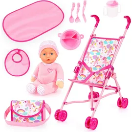 Bayer Design Bayer Puppenbuggy Set mit Puppe«, rosa