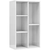 Furnicato Bücherregal Bücherregal/Sideboard Hochglanz-Weiß 50x25x80 cm Holzwerkstoff, 1-tlg. weiß