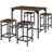 Tectake Bartisch Set Edinburgh 100 x 124 x 88,50 cm Holz Hell/Eiche Sonoma