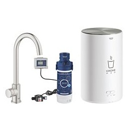 Grohe Red Spültisch-Standventil 30085DC1 supersteel, M-Size, mit Boiler
