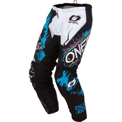 ONeal Element Villain, Textilhose - Weiß/Schwarz/Hellblau - 28