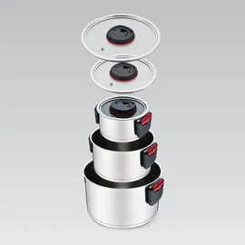 Maestro Topf-Set 6-tlg. Kochtopf + Glasdeckel