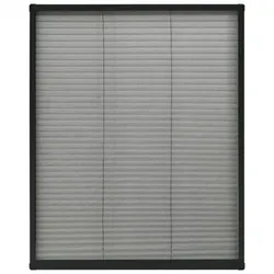 vidaXL Insektenschutz-Plissee für Fenster Aluminium : Farbe - Anthrazit, Größe - 80 x 100 cm