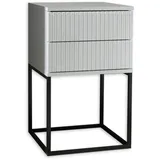 Möbel Boss Nachttisch Marle 40 x 65 x 38,5 cm Schwarz/Weiß