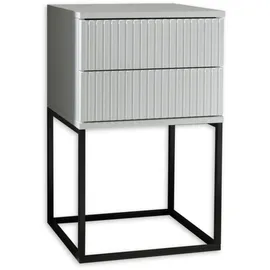 Möbel Boss Nachttisch Marle 40 x 65 x 38,5 cm Schwarz/Weiß