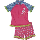 Playshoes Badeanzug UV-Schutz Bade-Set Blumen rot 86/92