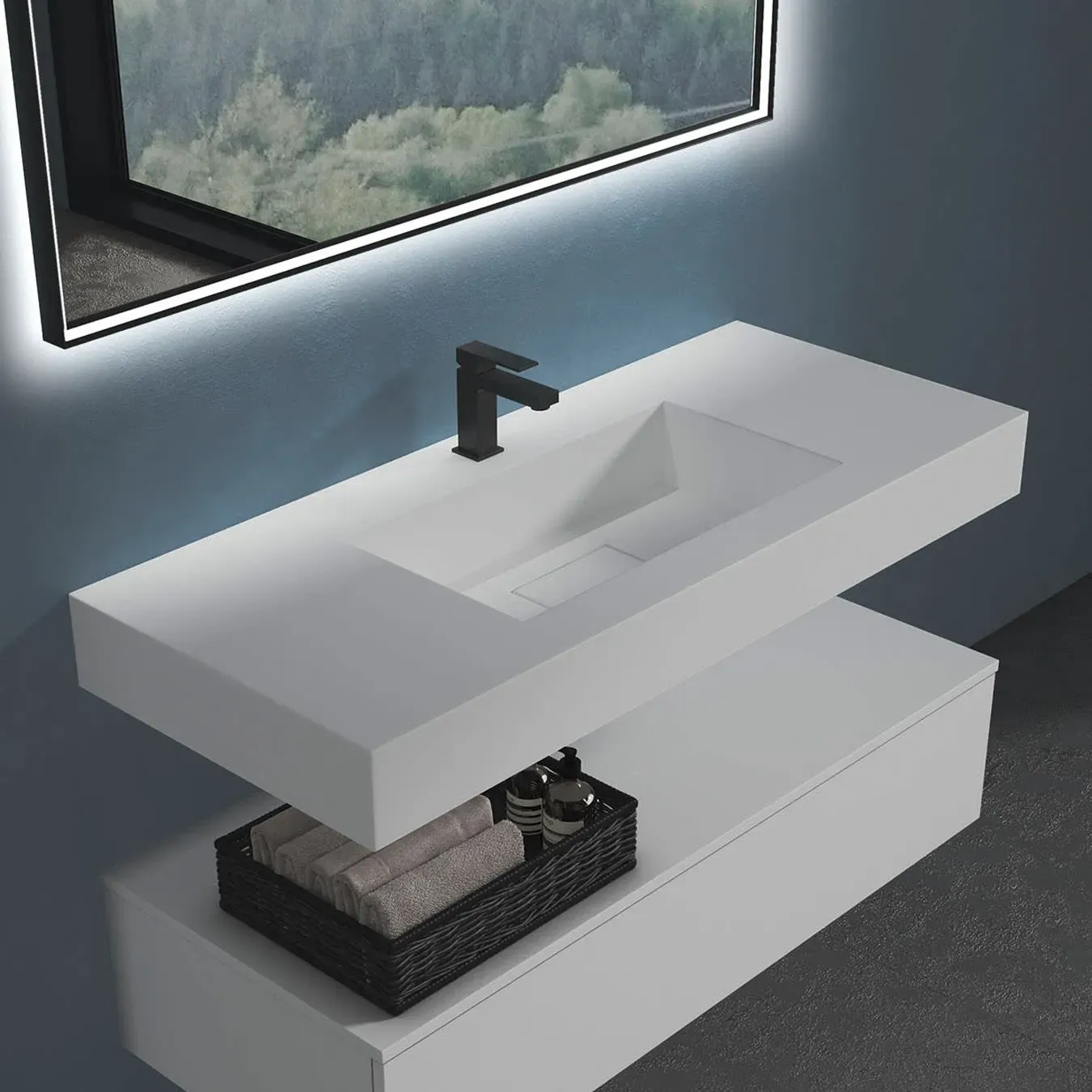 progettobagno Orta Waschtisch 120 cm mit Hahnloch