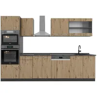 Vicco Küchenzeile R-Line 300 cm Eiche Artisan/Anthrazit