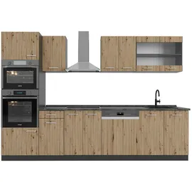 Vicco Küchenzeile R-Line 300 cm Eiche Artisan/Anthrazit