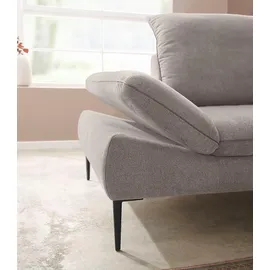 W.Schillig Ecksofa "enjoy&MORE, Designsofa, elegant und bequem, L-Form", grau (stone r66), B:294cm H:87cm T:185cm, Chenille-Flachgewebe R66 (85% Polyester, 15% Nylon);Longlife Xtra-Leder Z59: Glattleder mit modischer Prägung.