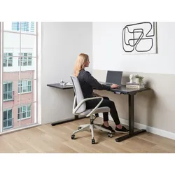 Höhenverstellbarer Schreibtisch Elektrisch Linksseitig Schwarz DESTINES