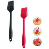 Backpinsel aus Silikon, 2 Stück, 20,8 cm Backpinsel, hitzebeständiger Grillpinsel, BPA-freier Ölpinsel zum Kochen, Backen, Grillen, Grillen, Stahlkern und einteiliges Design, spülmaschinenfest