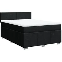 vidaXL Boxspringbett mit Matratze Schwarz 140x200 cm Stoff