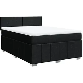 vidaXL Boxspringbett mit Matratze Schwarz 140x200 cm Stoff