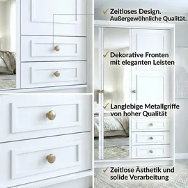 A&J MöbelLand Drehtürenschrank OSLO 200 x 215 x 59,5 cm Weiß