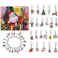 Herbests Schmuck Adventskalender,Weihnachtskalender Schmuck Adventskalender,24 Überraschungen Armband Weihnachten Geschenk,Mädchen Damen Kinder DIY Armband Halskette Set