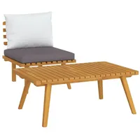 vidaXL 2-tlg. Garten-Lounge-Set mit Kissen Massivholz Akazie