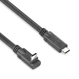 PureLink USB-C auf USB-C 90° Auf/Ab-Kabel - USB 3.2 Gen 1x2, 5A, SPR 100W, 10G, DP Alt-Mode - PureInstall MicroX4 - schwarz - 5,00m