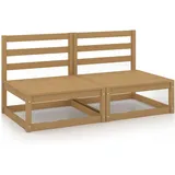 vidaXL Gartensofa 2-Sitzer Honigbraun Massivholz Kiefer