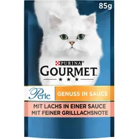 PURINA GOURMET Perle Genuss in Sauce Katzenfutter nass, mit Lachs, 24er Pack (24 x 85g)