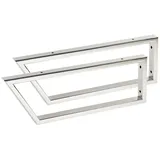 SOTech 2 x Waschtischkonsole TWK450 450 x 150 mm Edelstahl poliert, Vorderseite 60° abgeschrägt