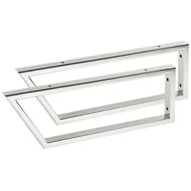 SOTech 2 x Waschtischkonsole TWK450 450 x 150 mm Edelstahl poliert, Vorderseite 60° abgeschrägt