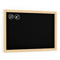 ALLboards Kreidetafel mit naturlackierten Holzrahmen 90 x 60 cm Schwarz