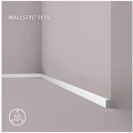 NOEL & MARQUET Sockelleiste NMC FL15 WALLSTYL Weiß 2 St. 200 x 1 x 1,8 cm