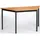 Sodematub Mehrzwecktisch buche, schwarz Trapezform, Vierkantrohr schwarz, 70,0/140,0 x 70,0 x 74,0 cm