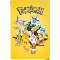 Poster REINDERS "Pokémon Evolutionen", gelb (farbe bild(er): gelb), B:61cm H:91,5cm T:0,1cm, Papier, Bilder