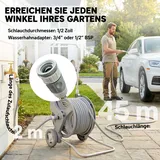 Schlauchtrommel Mit 45 M Schlauch, 2 Sprühmustern, Wasserhahnadapter, Griff, 2 Rädern, 45 X 44 X 78 Cm, Grau.
