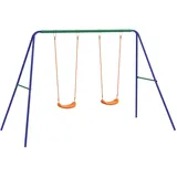 Outsunny Schaukelset mit 2 Schaukeln Blau+Orange