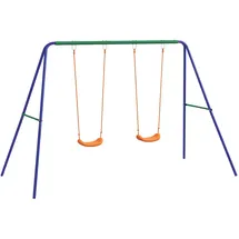 Outsunny Schaukelset mit 2 Schaukeln Blau+Orange