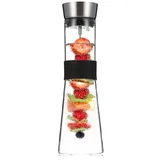 Klarstein Glaswerk Sile Karaffe 1 Liter Borosilikatglas Fruchtspieß mit Stopper
