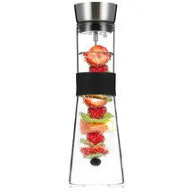 Klarstein Glaswerk Sile Karaffe 1 Liter Borosilikatglas Fruchtspieß mit Stopper