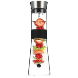 Klarstein Glaswerk Sile Karaffe 1 Liter Borosilikatglas Fruchtspieß mit Stopper