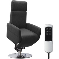 Cavadore TV-Sessel Cobra / Fernsehsessel mit 2 E-Motoren, Akku und Aufstehhilfe / Relaxfunktion, Liegefunktion / Ergonomie S / 71 x 108 x 82 / Lederoptik Anthrazit