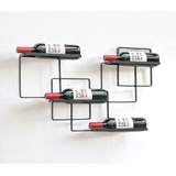 DanDiBo Ambiente DanDiBo Weinregal Wand Metall Schwarz Wine Line Flaschenregal Flaschenständer Flaschenhalter für 4 Flaschen Schmal Modern Design