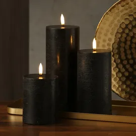 uYuni LED Kerzenset PIA 3 Größen schwarz