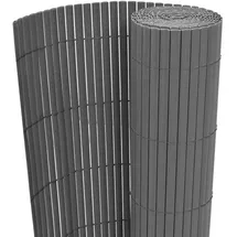 vidaXL Gartenzaun Doppelseitig 90 x 300 cm Grau/Kunststoff