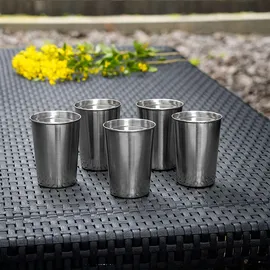 Intirilife Edelstahl Becher 0,17 l Silber 5 St.