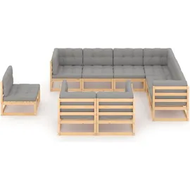 vidaXL Garten-Lounge-Set 9-tlg. grau Kiefer